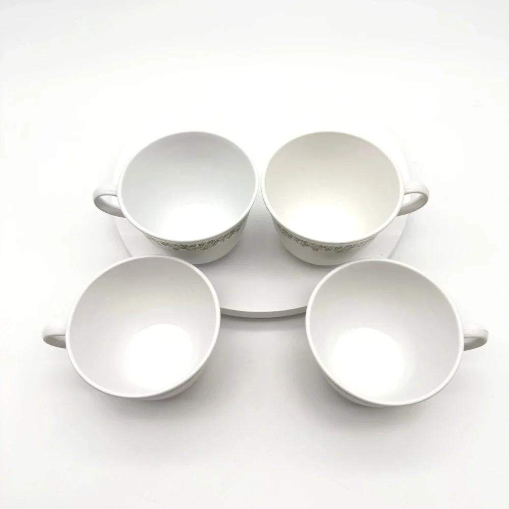 Vintage Corelle Coffee Tea Cups Spring Blossom Crazy Daisy Lot of 4 Corning 8oz